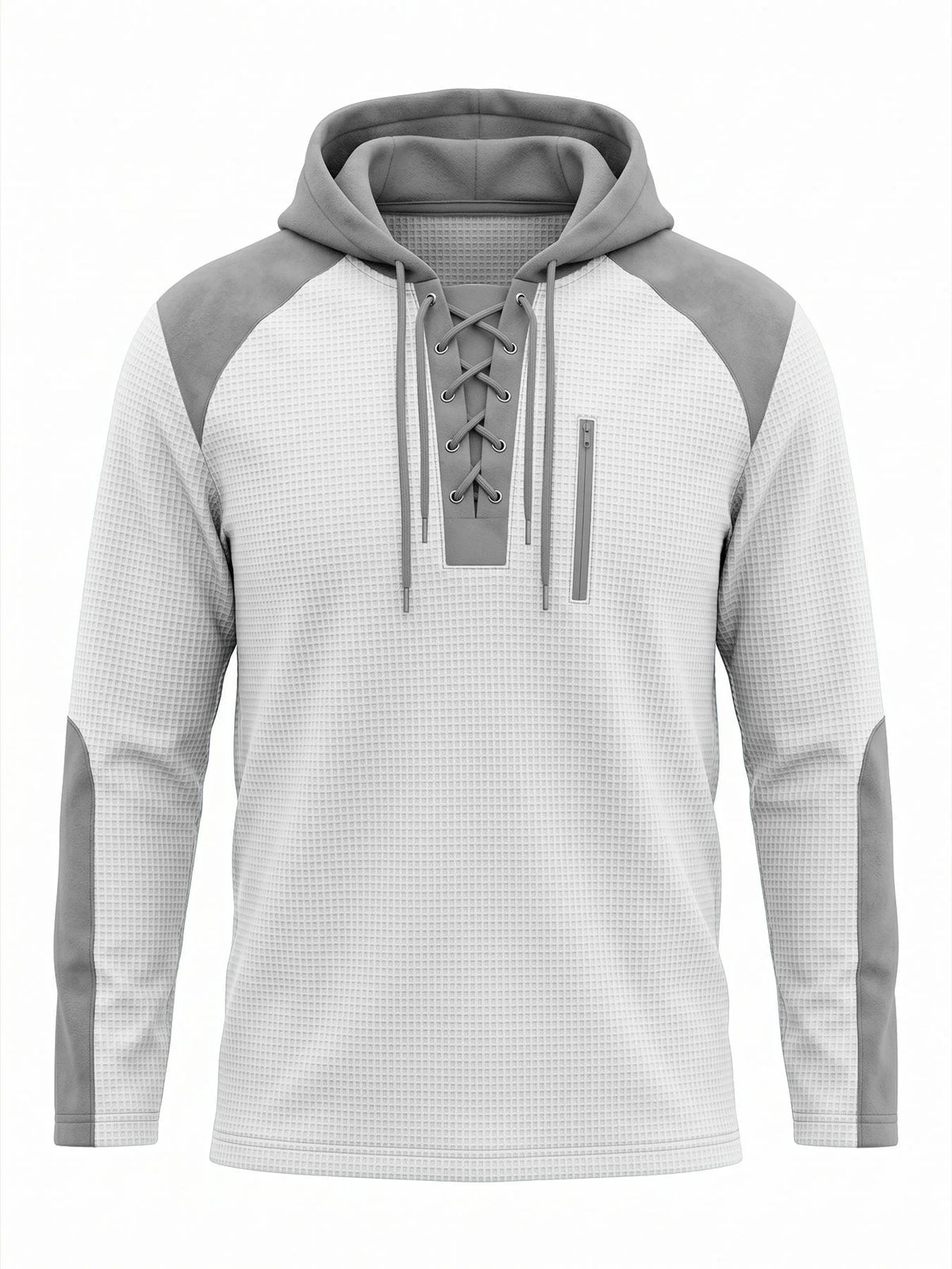 Men's Slim-Fit Hoodie with Lace Collar