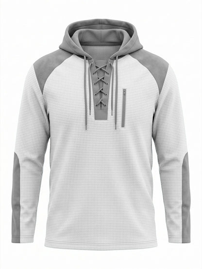 Men's Slim-Fit Hoodie with Lace Collar