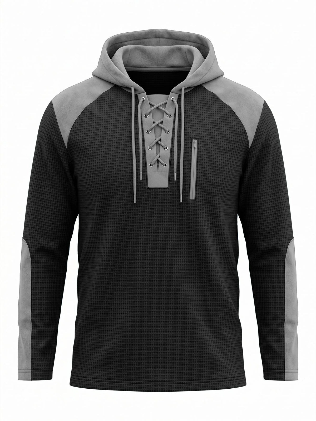 Men's Slim-Fit Hoodie with Lace Collar