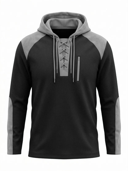Men's Slim-Fit Hoodie with Lace Collar