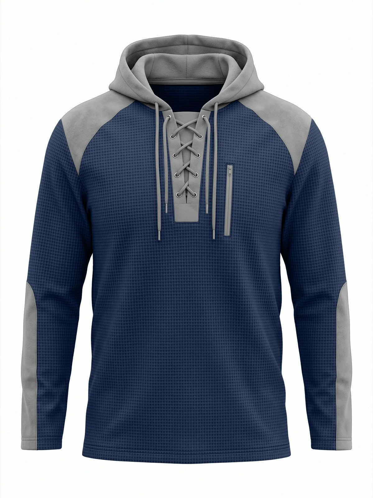Men's Slim-Fit Hoodie with Lace Collar