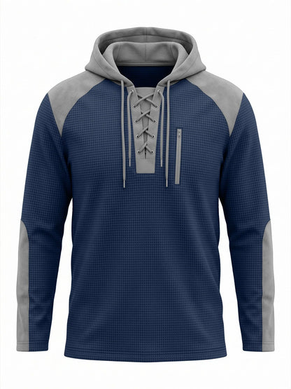 Men's Slim-Fit Hoodie with Lace Collar