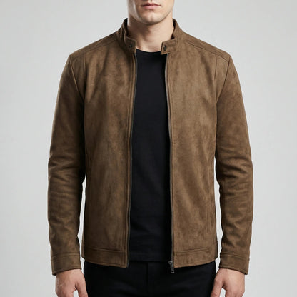 Men's Slim Fit Jacket with Stand-Up Collar