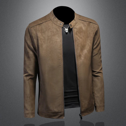 Men's Slim Fit Jacket with Stand-Up Collar