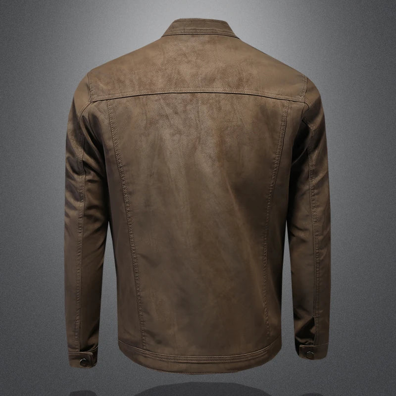 Men's Slim Fit Jacket with Stand-Up Collar