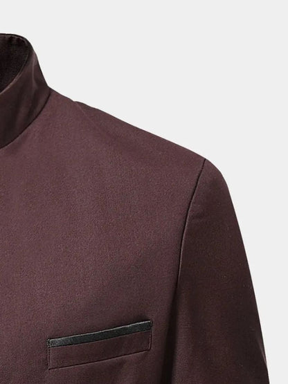 Men's Slim Fit Jacket with Stand-Up Collar