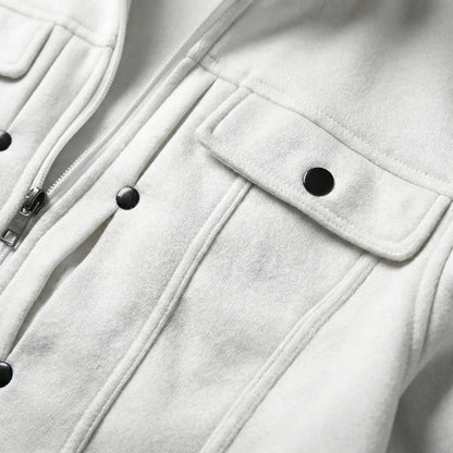 Men's Slim Fit Jacket with Stand-Up Collar and Zipper
