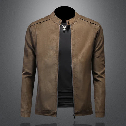 Men's Slim Fit Jacket with Stand-Up Collar