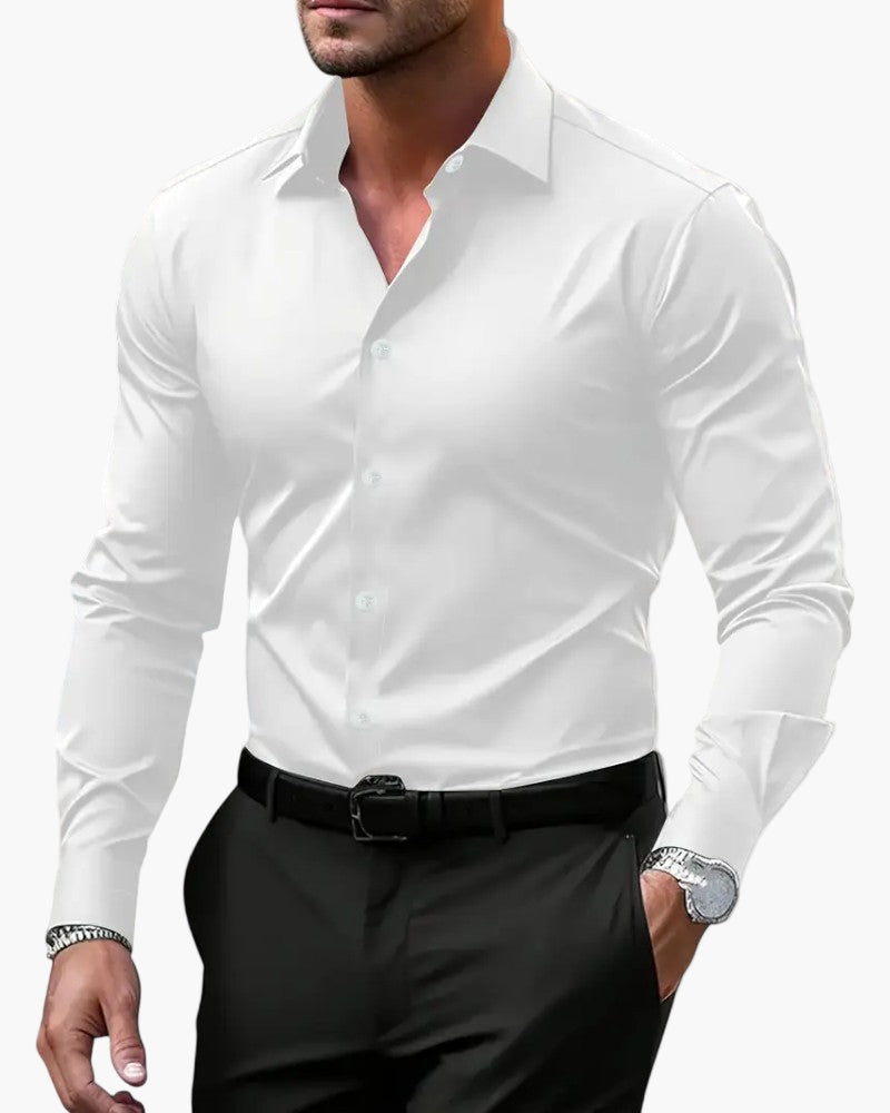 Men's Slim Fit Long Sleeve Dress Shirt