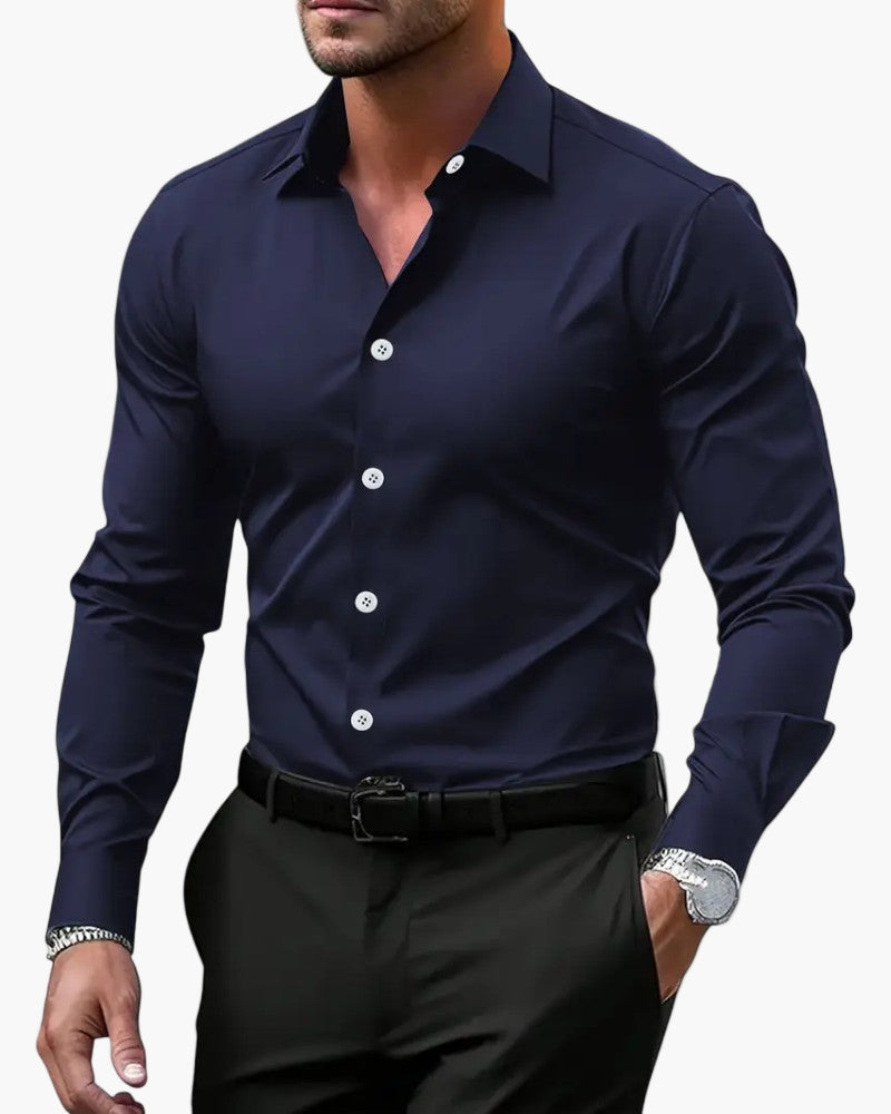 Men's Slim Fit Long Sleeve Dress Shirt
