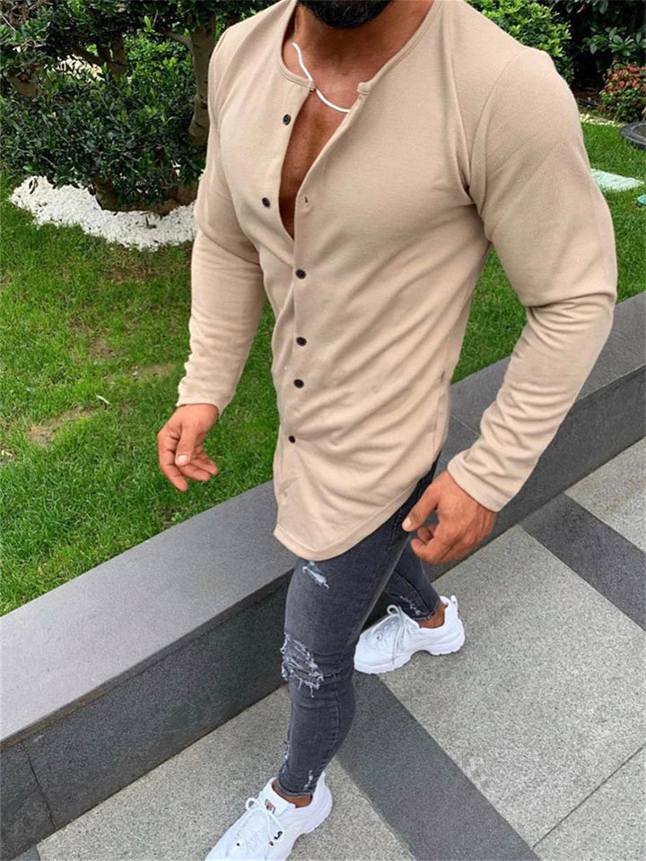 Men's Slim Fit Long Sleeve Dress Shirt
