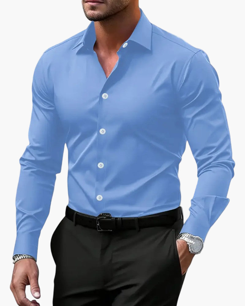 Men's Slim Fit Long Sleeve Dress Shirt