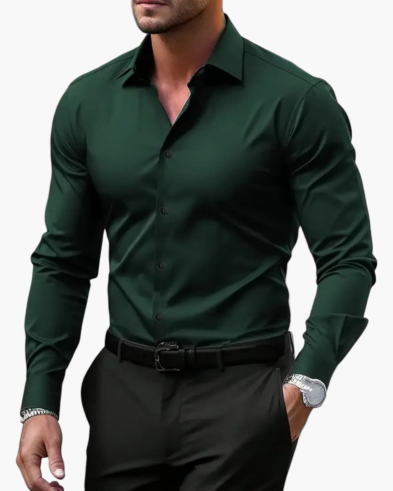 Men's Slim Fit Long Sleeve Dress Shirt