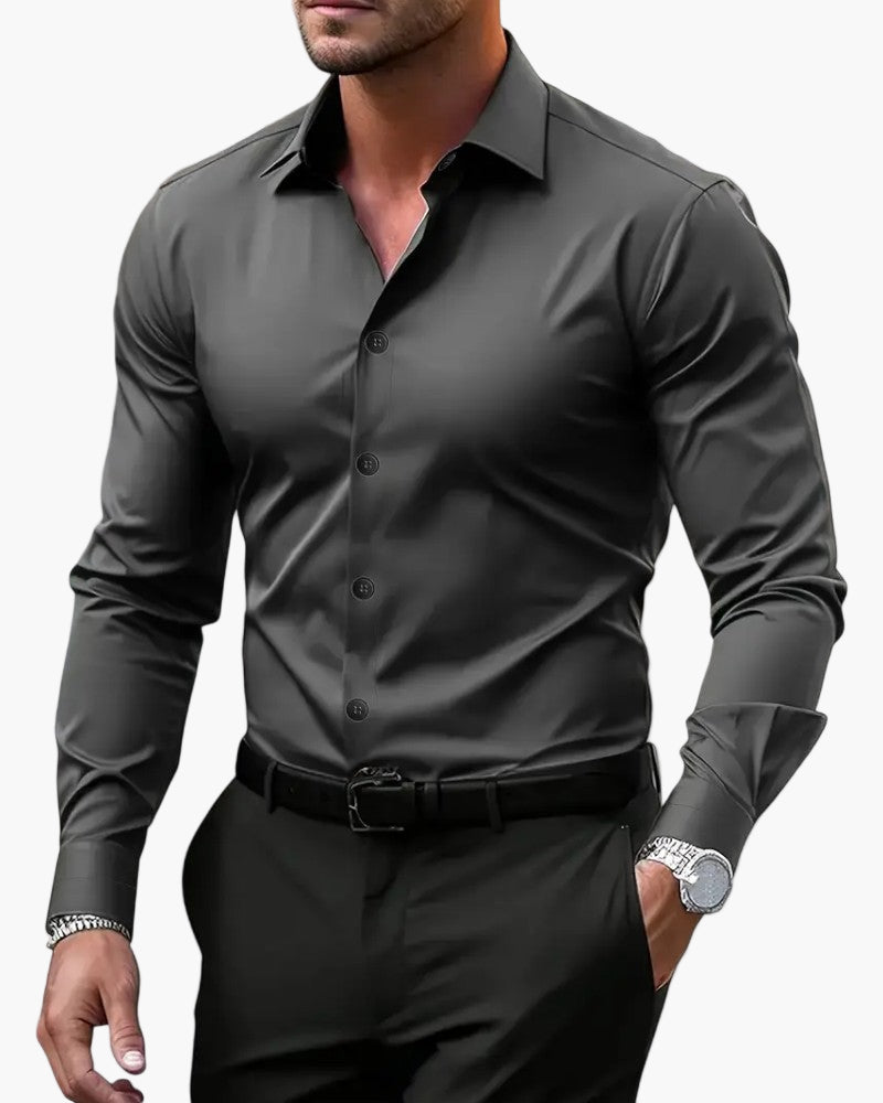 Men's Slim Fit Long Sleeve Dress Shirt