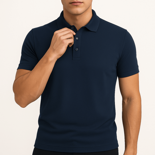 Men's Slim Fit Polo Shirt with Lapel