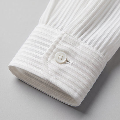 Men's Slim Fit Ribbed Button-Down Dress Shirt
