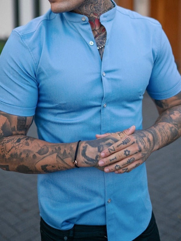 Men's Slim Fit Short Sleeve Dress Shirt