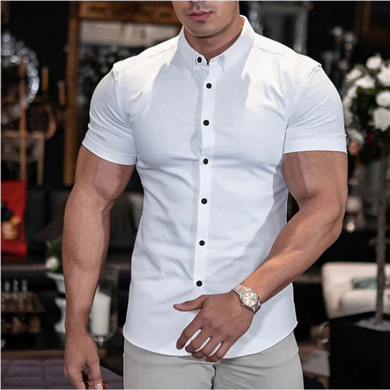 Men's Slim Fit Short Sleeve Dress Shirt