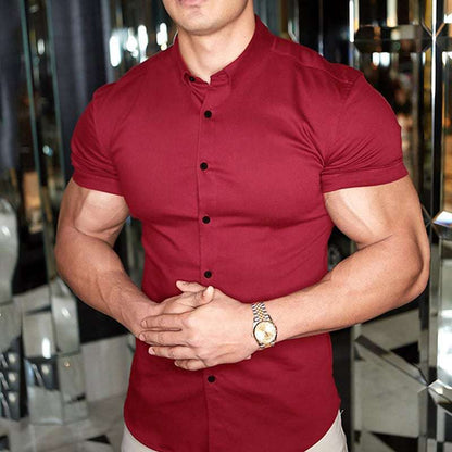 Men's Slim Fit Short Sleeve Dress Shirt