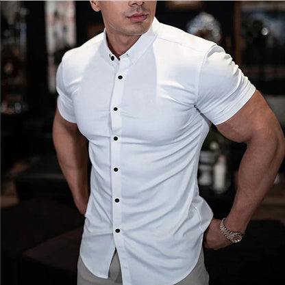 Men's Slim Fit Short Sleeve Dress Shirt