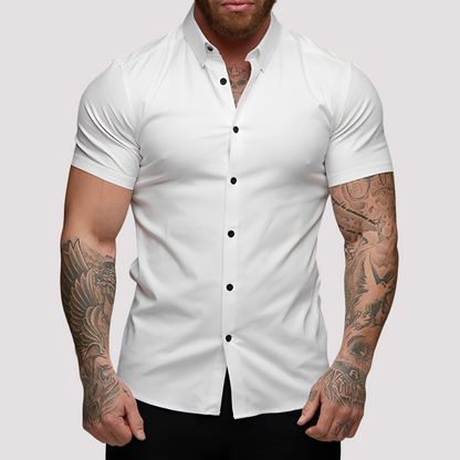 Men's Slim Fit Short Sleeve Shirt for Casual and Semi-Formal Wear