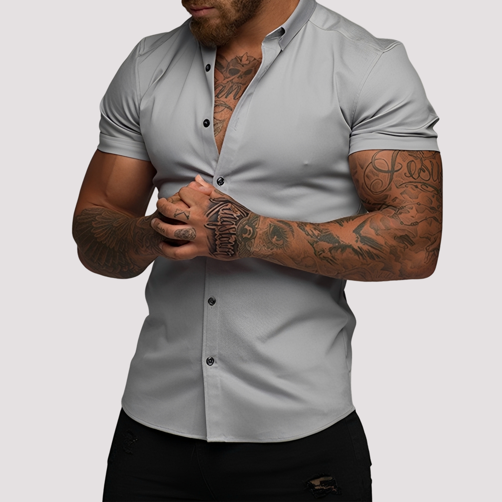 Men's Slim Fit Short Sleeve Shirt for Casual and Semi-Formal Wear