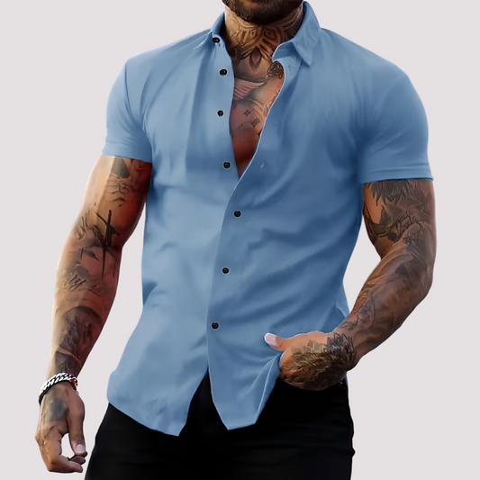 Men's Slim Fit Short Sleeve Shirt for Casual and Semi-Formal Wear
