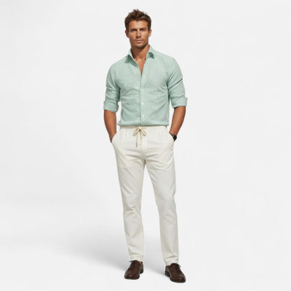 Men's Slim-Fit Striped Business Shirt