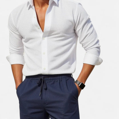 Men's Slim-Fit Striped Business Shirt