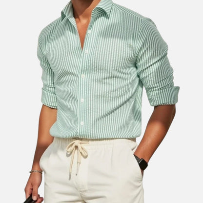 Men's Slim-Fit Striped Business Shirt