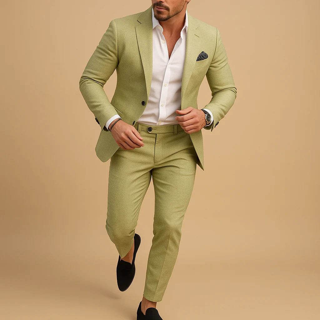 Men's Slim Fit Suit with Blazer and Trousers