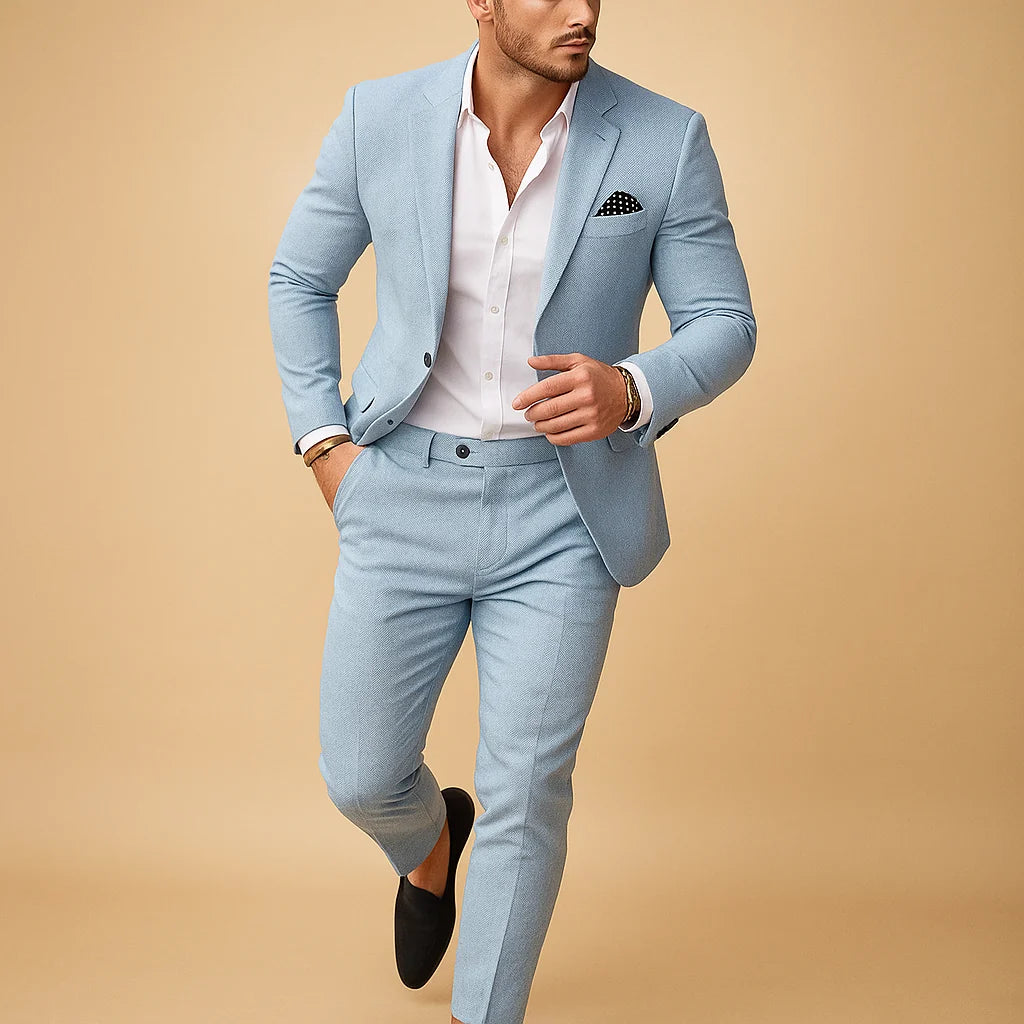 Men's Slim Fit Suit with Blazer and Trousers
