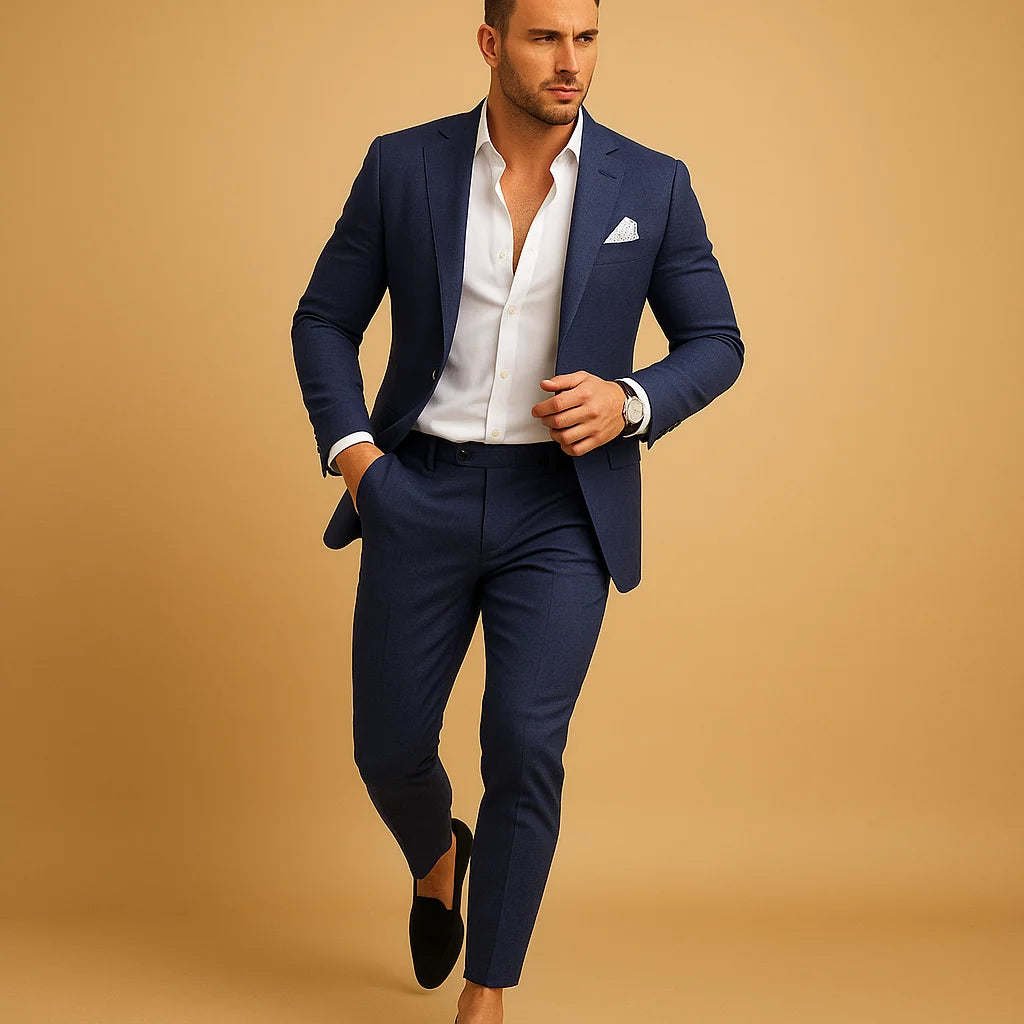 Men's Slim Fit Suit with Blazer and Trousers