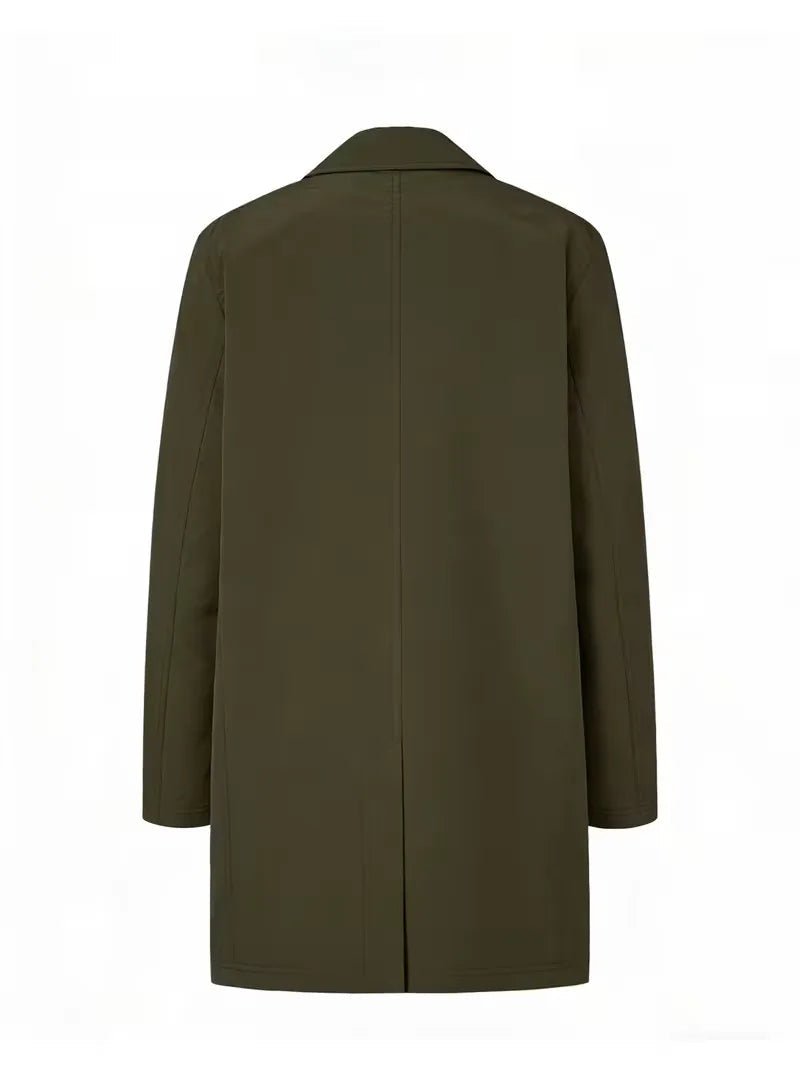 Men's Slim Fit Trench Coat with Pocket Detail