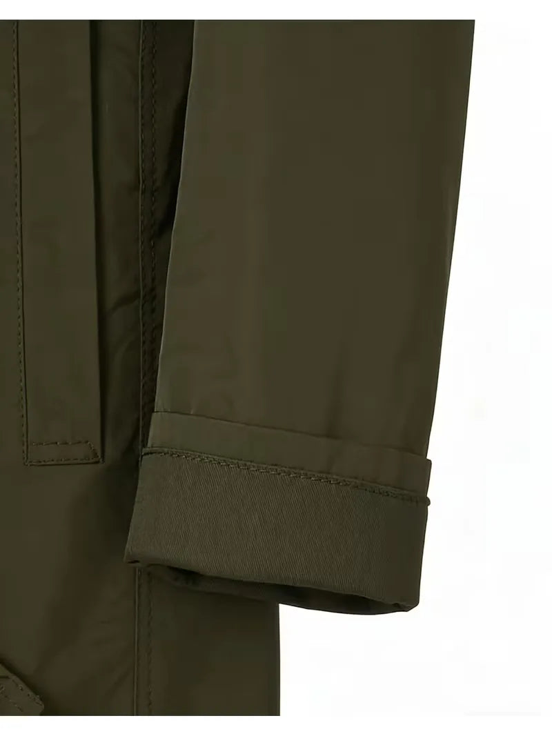 Men's Slim Fit Trench Coat with Pocket Detail