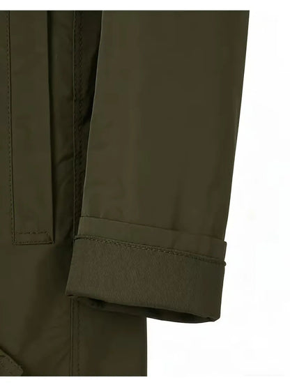 Men's Slim Fit Trench Coat with Pocket Detail