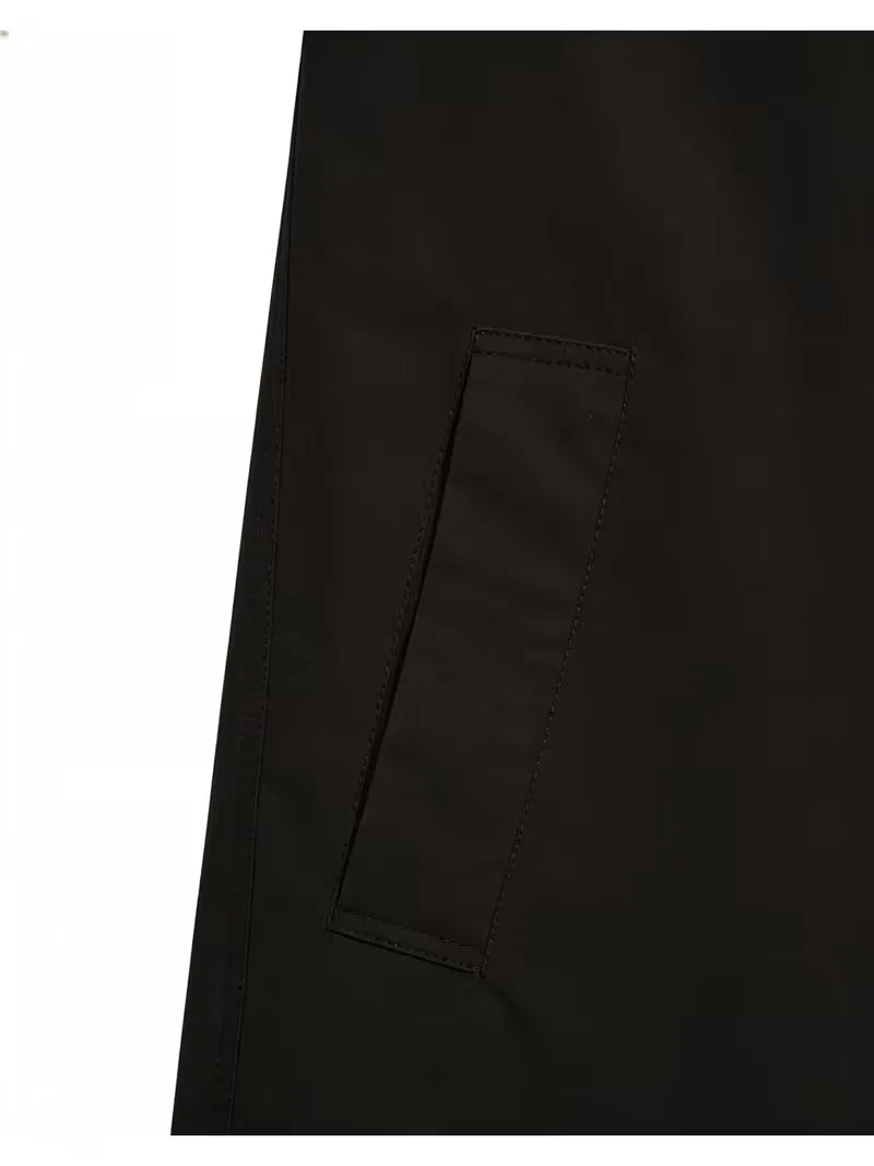 Men's Slim Fit Trench Coat with Pocket Detail