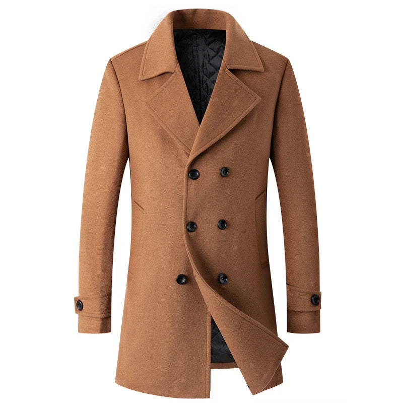 Men's Slim Fit Wool-Look Overcoat