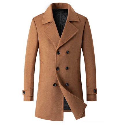 Men's Slim Fit Wool-Look Overcoat