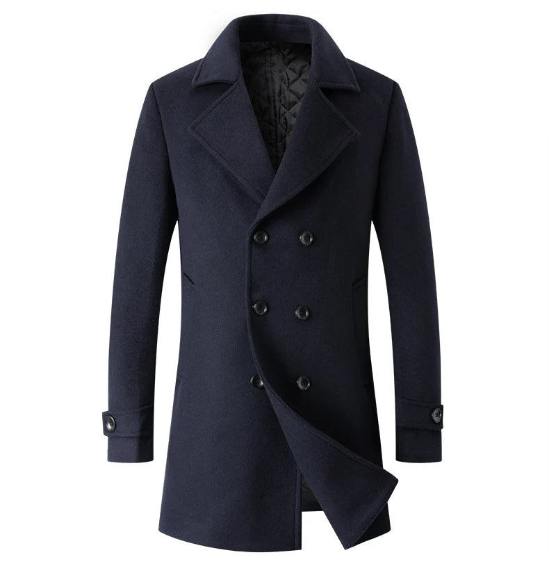 Men's Slim Fit Wool-Look Overcoat