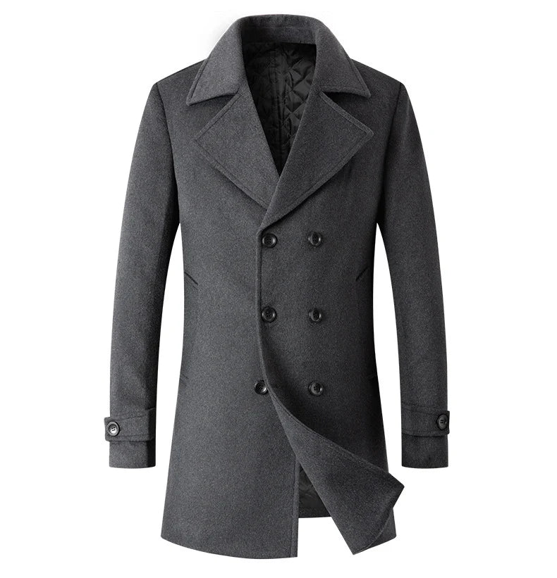 Men's Slim Fit Wool-Look Overcoat