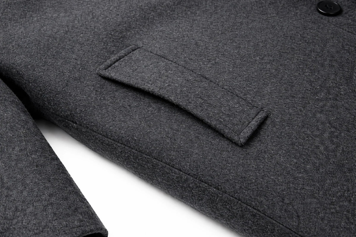 Men's Slim Fit Wool-Look Overcoat