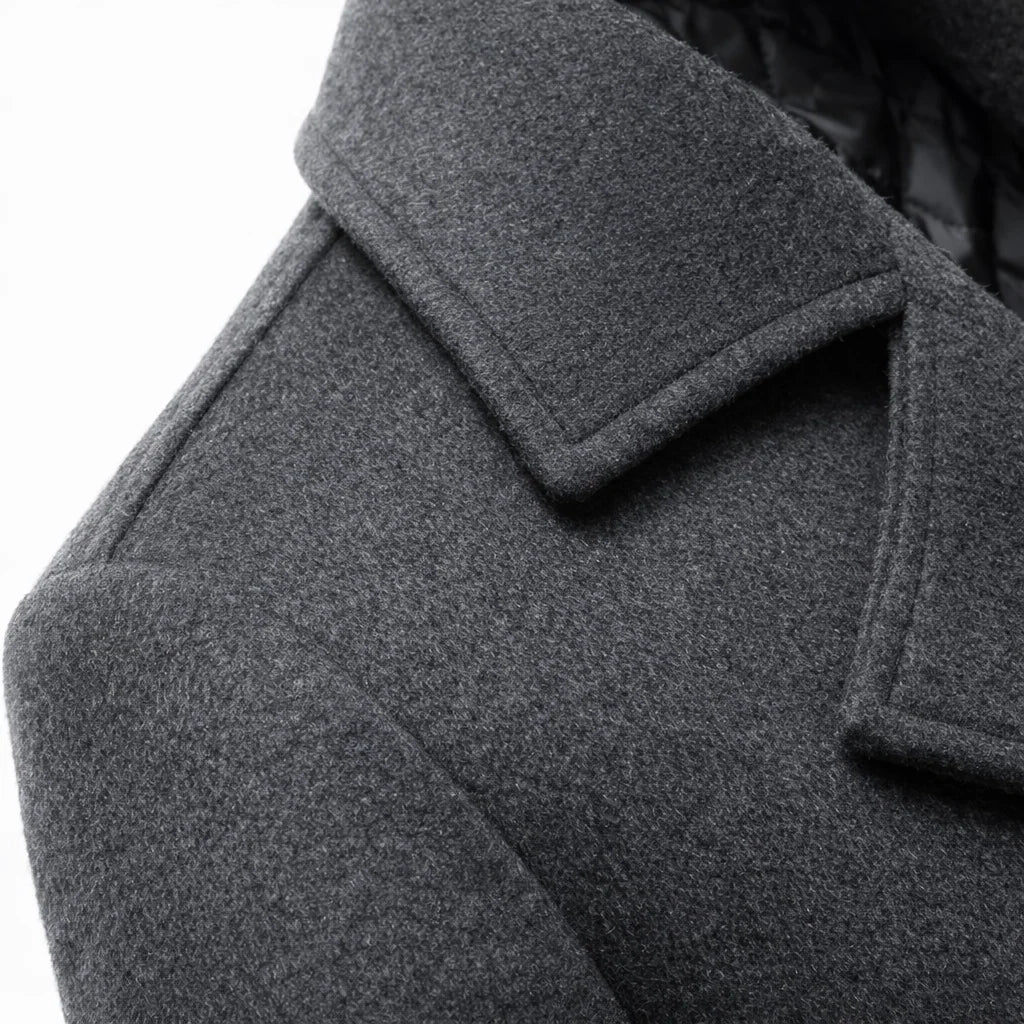 Men's Slim Fit Wool-Look Overcoat