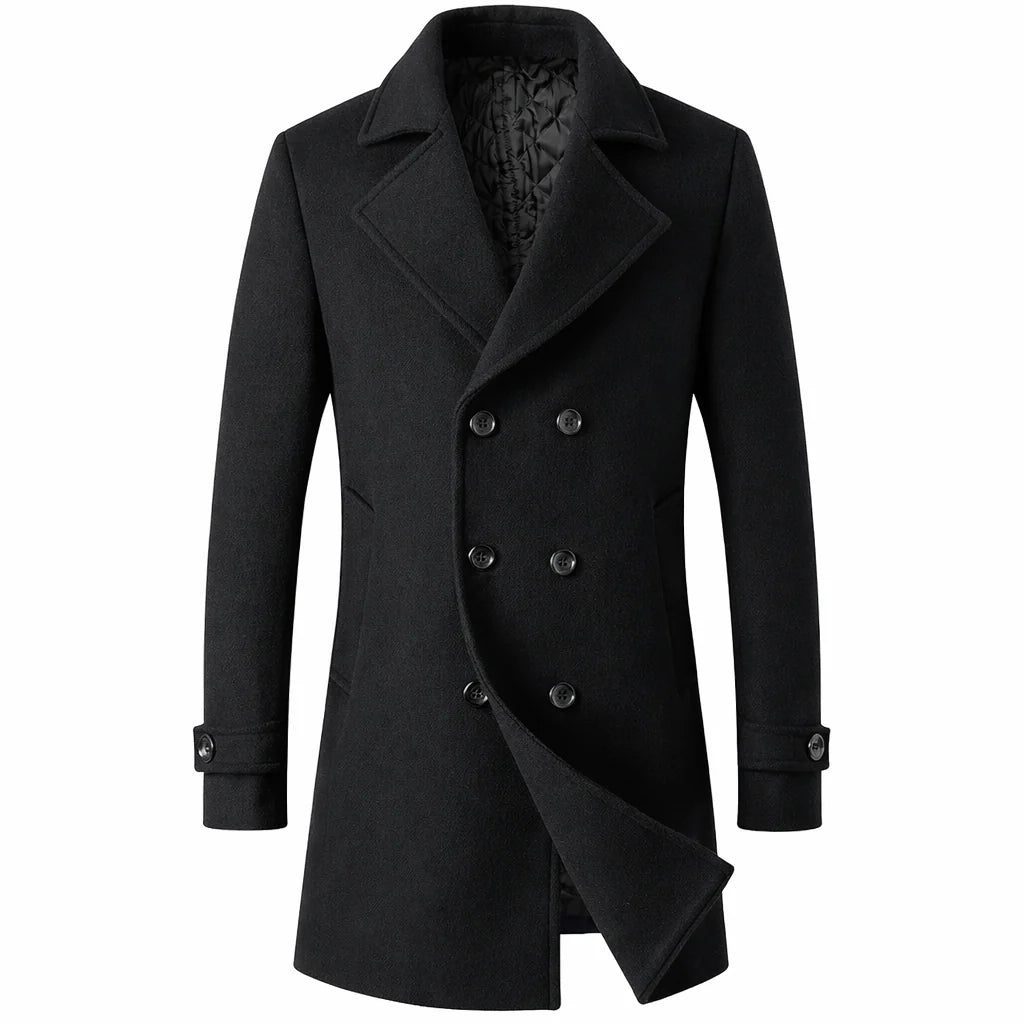 Men's Slim Fit Wool-Look Overcoat