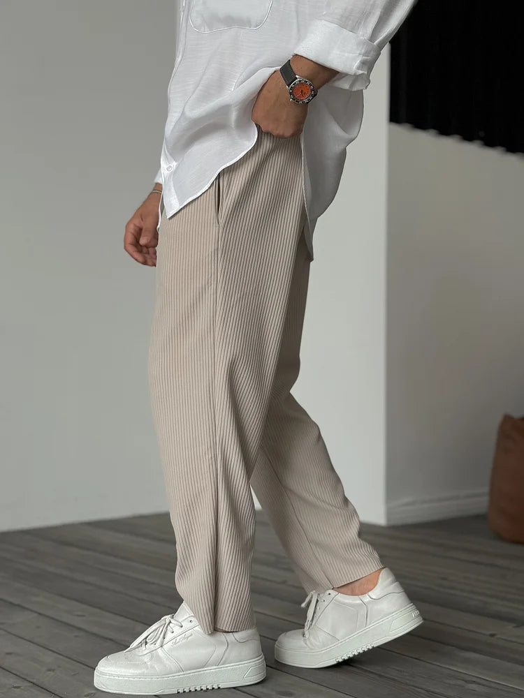 Men's Soft Blend Trousers with Tailored Cut