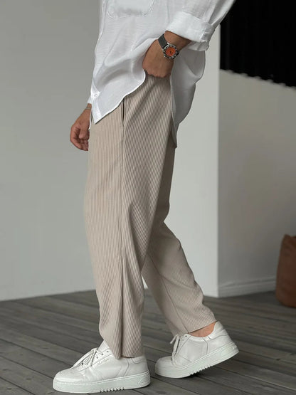 Men's Soft Blend Trousers with Tailored Cut