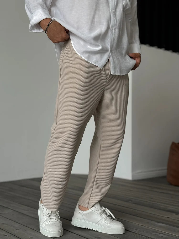 Men's Soft Blend Trousers with Tailored Cut