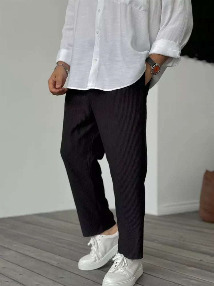 Men's Soft Blend Trousers with Tailored Cut