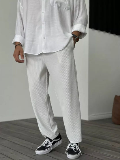 Men's Soft Blend Trousers with Tailored Cut