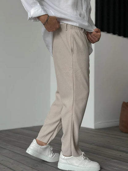 Men's Soft Blend Trousers with Tailored Cut